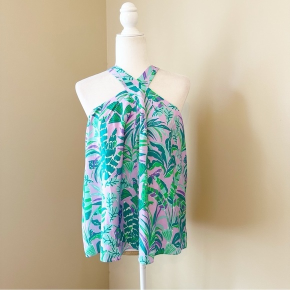 Lilly Pulitzer Rori Halter Top in Purple Iris on the Chase - Large - Picture 13 of 13